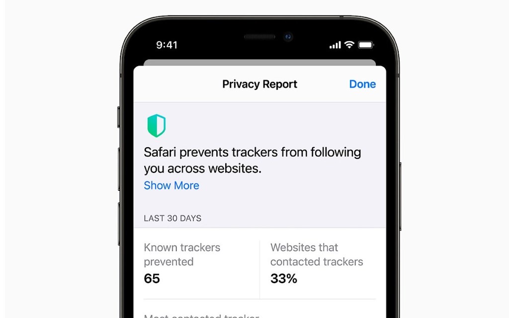 reporte de privacidad de Safari iOS 18